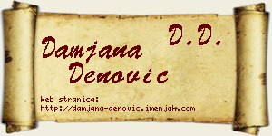 Damjana Denović vizit kartica